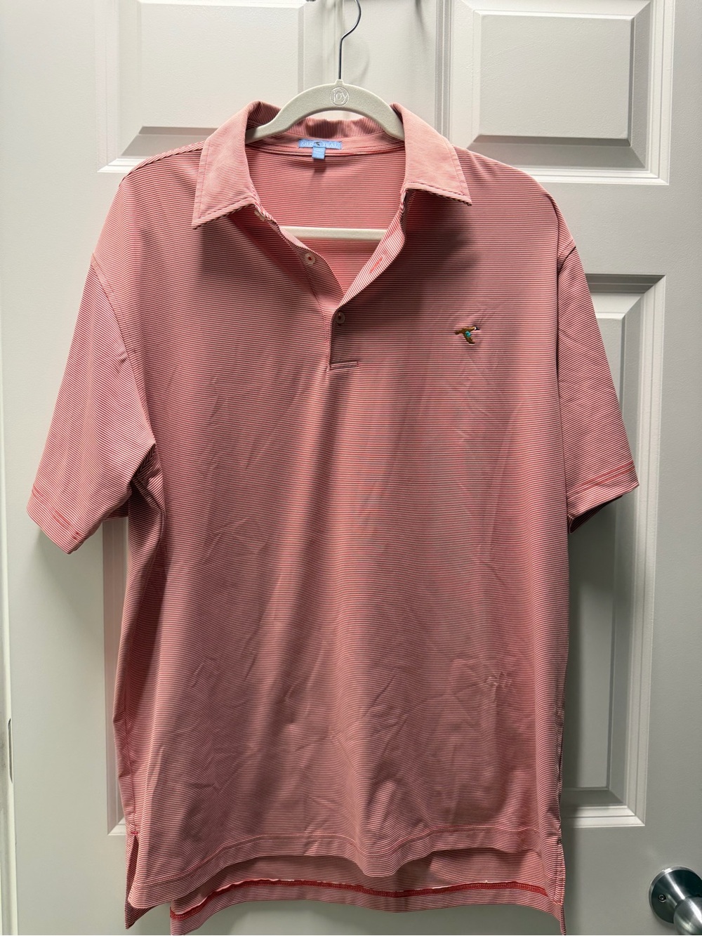 Men's Dusty Pink Short-Sleeve Polo with Subtle Embroidered Logo